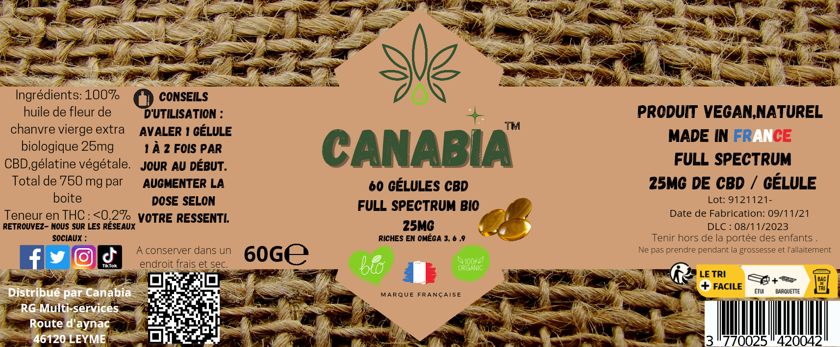 Huile CBD Bio 10% Broad spectrum emballage | Canabia | CBD Marketplace