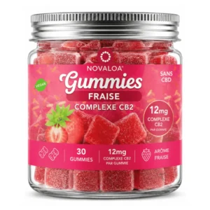 Gummies Complexe CB2 Confort Bonbon Fraise 12mg | Novaloa | CBDEAU | CBD Marketplace